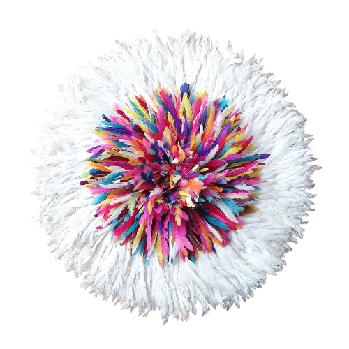 Juju hat white multicolor heart