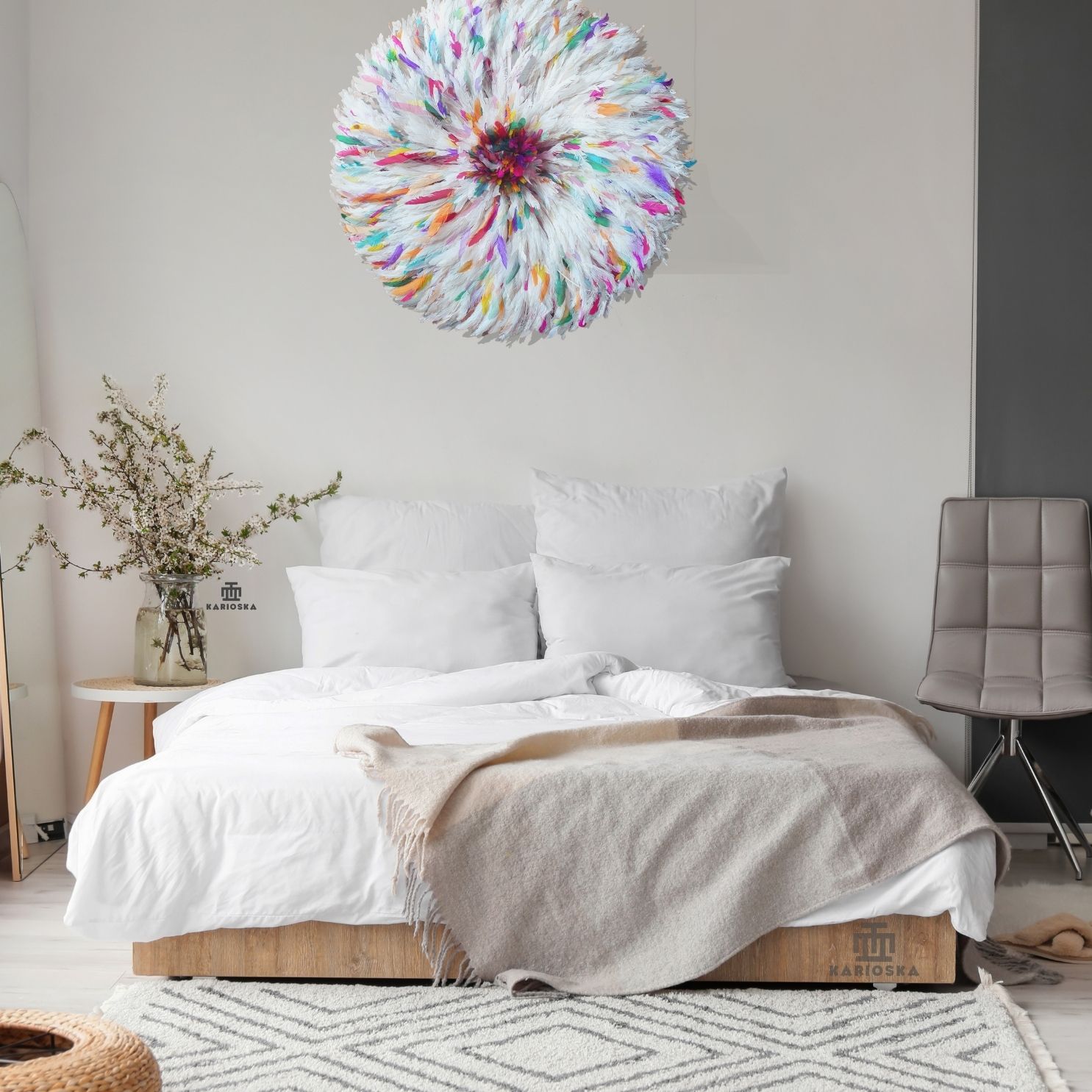 Juju hat white multicolor rainbow - Image 2