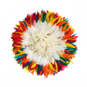 Juju hat white rainbow border