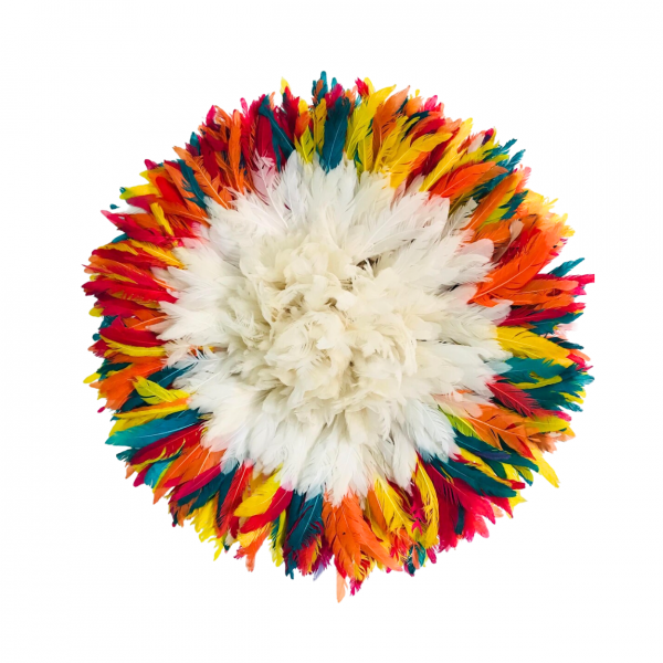 Juju hat white rainbow border