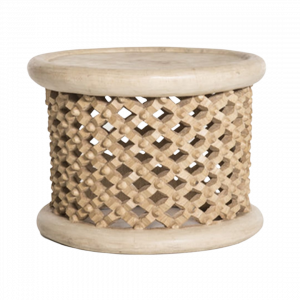 Beaded Bamileke Stool Spider Light Brown