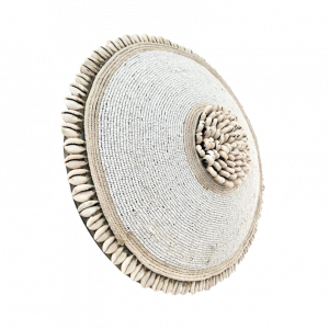 Bamileke Shield beads cowries white cream